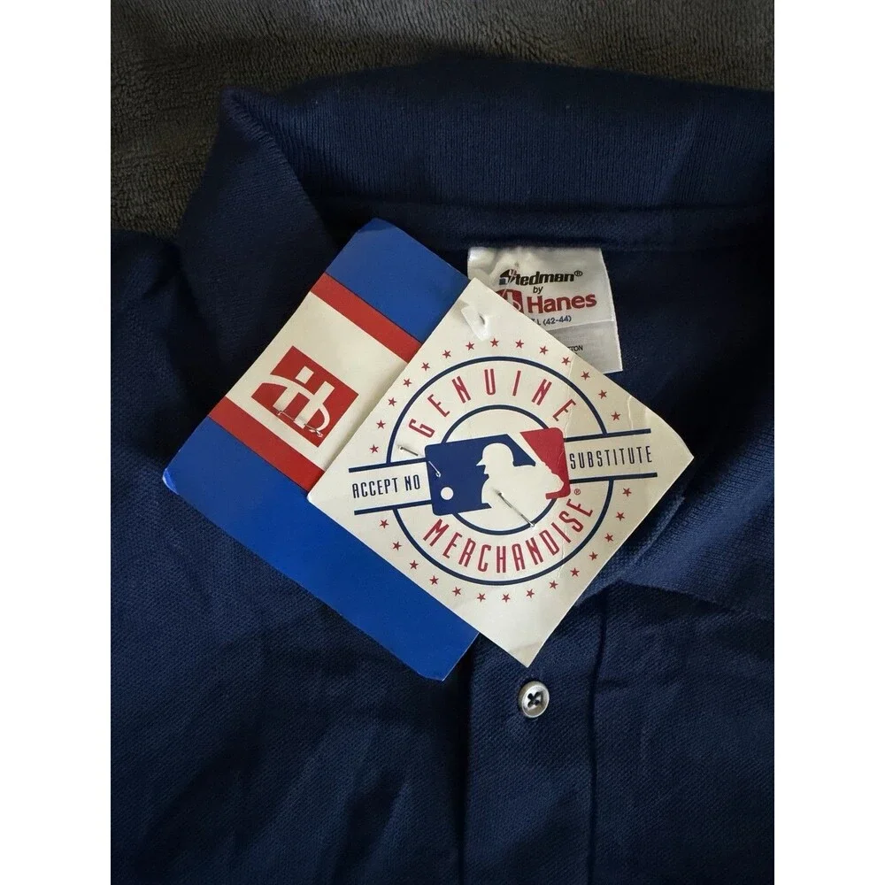 Vintage 1998 Atlanta Braves Polo Shirt L NWT Stedman by Hanes Embroidered MLB